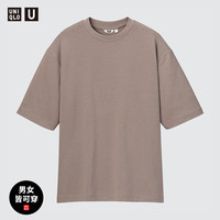优衣库凉感T UNIQLO U 男装/女装AIRism宽松圆领T恤五分袖 452404