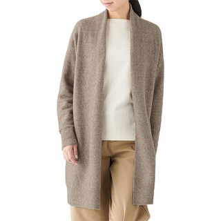 MUJI 無印良品 女士针织开衫 W9AA052 深咖啡棕色 M-L