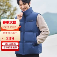 坦博尔羽绒服马甲男2022年秋冬款时尚立领保暖外穿马甲厚羽绒外套TF336035 川骛蓝 180/96A