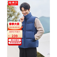 坦博尔羽绒服马甲男2022年秋冬款时尚立领保暖外穿马甲厚羽绒外套TF336035 川骛蓝 190/104A