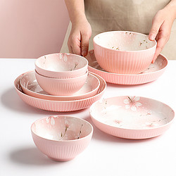 墨色 日式陶瓷碗碟套装家用吃饭碗筷网红餐具碗盘子组合