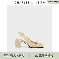 CHARLES & KEITH CHARLES&KEITH23;春夏新款CK1-61720138复古格纹方头粗跟凉鞋女鞋
