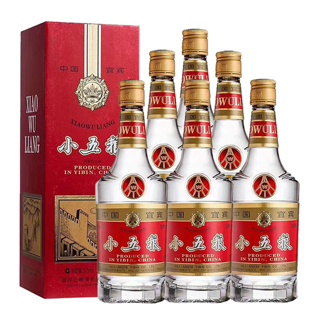 五粮液 小五粮 2021年 52度 浓香型白酒 375ml*6 整箱装中秋礼品