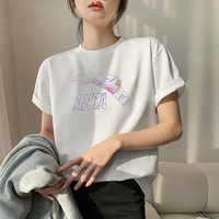 安踏 ANTA2023女士短袖针织衫圆领透气舒适时尚运动休闲T恤