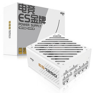 aigo 爱国者 电竞ES1250W ATX3.0 金牌（90%）全模组ATX电源 1250W 白色