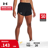 安德玛（UNDERARMOUR） Fly-By Elite女子3英寸跑步运动短裤1369766 黑色001 M