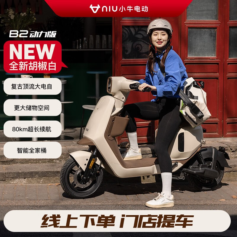 B200动力版 新国标电动自行车智能锂电 NEW胡椒白/绿/粉/灰/白-到店选色