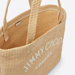 JIMMY CHOO 周仰杰 BEACH TOTE E/W系列 女士单肩包 J0001599 自然色 小号