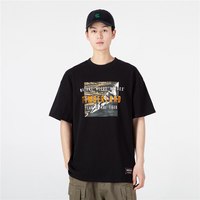 Timberland添柏岚短袖男士22春夏新款户外运动半袖宽松棉质透气黑色休闲T恤 A27GE001/彩色印花 S/170