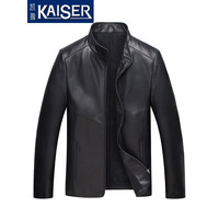 凯撒（KAISER）真皮夹克男真皮皮衣男士绵羊皮立领短款商务休闲干部装爸爸外套薄 薄款 165/M(适合90-110斤)