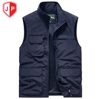 JP 户外男士马甲多口袋休闲工装背心薄款速干马夹677 2262深蓝色 3XL(适合170斤-185斤)