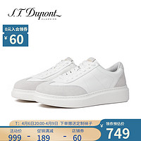S.T.Dupont都彭男士真皮透气德训鞋运动板鞋男士休闲鞋夏季L32165102 白色/灰色 38欧码