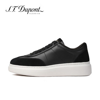 S.T.Dupont都彭男士真皮透气德训鞋运动板鞋男士休闲鞋夏季L32165102 黑色  欧码偏大一码.建议选购小一码