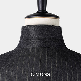G·MONS 吉约蒙 戗驳领条纹双排扣西服GXF0616