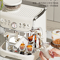 Stelang 雪特朗 AC-517ED咖啡机半自动意式现磨豆家用打奶泡研磨一体机 米白色