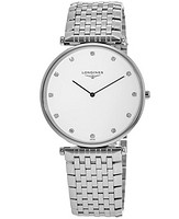 LONGINES 浪琴 La Grande Classique Quartz 37mm White Diamond Dial Steel Women's Watch L4.766.4.17.6