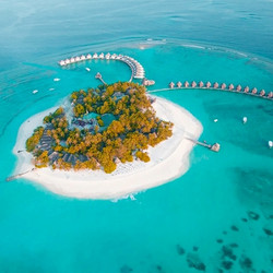沙滩好！浮潜好！马尔代夫蓝色美人蕉岛2晚沙屋+2晚水屋+早晚餐+快艇