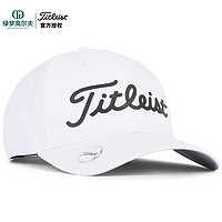 泰特利斯 高尔夫球帽高尔夫男士纯色球帽 有顶遮阳帽 时尚休闲透气头围可调节 白/黑TH22APPBMGC-10