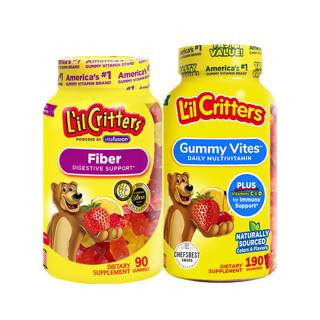 L'il Critters 小熊糖 儿童复合维生素叶黄素2岁+ 多维190+膳食纤维90