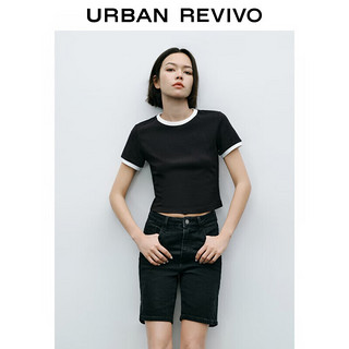 URBAN REVIVO 女士撞色正肩T恤 TUWB432037