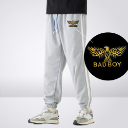 BAD BOY 休闲裤新款春秋boy老鹰宽松束脚裤潮牌拼接简约卫裤男式运动裤