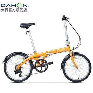 DAHON 大行 通勤便携折叠自行车20英寸6速超轻铝合金成人休闲代步单车 拉力橙