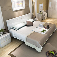 SUNHOO 双虎-全屋家具 现代简约主卧1.8米板式双人床卧室家具家用床15BJ001D