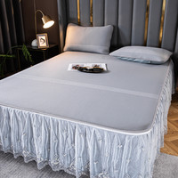 玖月奇迹 新款床裙藤席三件套可水洗可折叠床上用品家用夏季空调冰丝凉席子