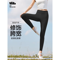 Beneunder 蕉下 打底裤女士鲨鱼裤秋冬外穿瑜伽裤弹力紧身裤显瘦 漫暮黑