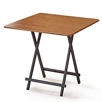 古雷诺斯 免安装折叠桌-浅棕 折叠桌长80*宽80*高75cm
