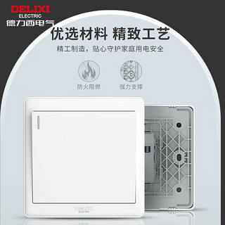 DELIXI 德力西 开关插座面板 CD815系列 10A斜五孔插座 QSE86ZS/3