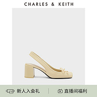 CHARLES & KEITH CHARLES&KEITH23;春夏新款CK1-61720138复古格纹方头粗跟凉鞋女鞋