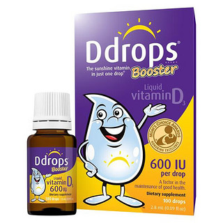 Ddrops 加拿大进口Ddrops新生儿童d3滴剂 VD3婴幼儿维生素 D600iu  2.8ml 1岁以上