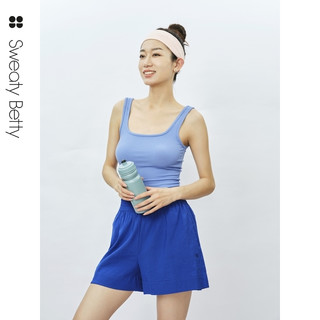 Sweaty Betty SweatyBetty Summer弹力松紧带亚麻布宽松休闲短裤女2023秋SB9137