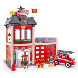 Hape 城市消防站火线救护队3岁+儿童益智力玩具车大型过家家 E3023