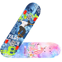 新款四轮滑板车成人儿童枫木青少年初学者卡通双翘80滑板迪潇
