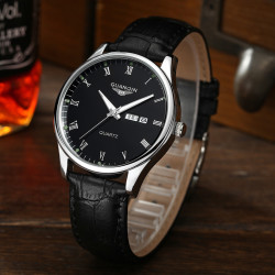 guanqin 冠琴 男士表商务双日历夜光进口机芯石英男表