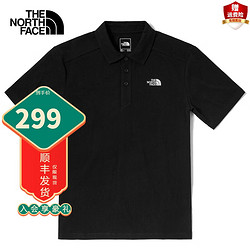 THE NORTH FACE 北面 POLO衫男装2022春夏新款运动服时尚透气舒适T恤短袖 JK3/黑色 XL