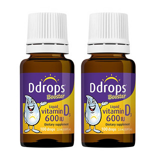 Ddrops 婴幼儿维生素D3滴剂 600IU*2瓶