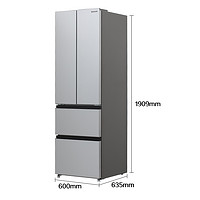 Panasonic 松下 400升法式多门冰箱 风冷无霜 银离子装置  NR-ED40WPA-S