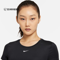Nike耐克官方DRI-FIT ONE女子修身版型短袖上衣夏T恤速干DD0627 010黑/(白) XL