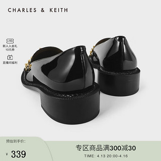 CHARLES&KEITH春季CK1-70380801女士金属链饰乐福鞋单鞋 MILITARY GREEN军绿色 36