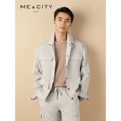 MECITY [2件2.5折价:81.3,叠加199减30]MECITY男装夏季新款时尚翻领棉锦弹工装夹克