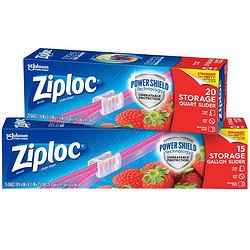 Ziploc 密保诺 拉链式食品密封袋组合装 (大15 中20) 可重复使用