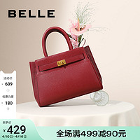 BeLLE 百丽 红色手提包大容量通勤包X5348CX0 母亲节礼物