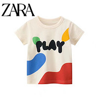 ZARA 品牌童装2023新款儿童短袖纯棉潮牌T恤夏季男孩半袖卡通上衣