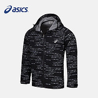 asics TiGER 春秋冬季连帽长袖夹克防水防风男式跑步外套运动训练服夜跑装备