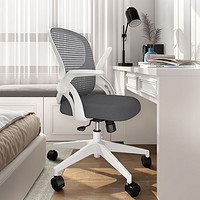 PLUS会员：恒林 3519 小水母电脑椅 白色+灰色 翻转扶手款