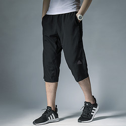 adidas 阿迪达斯 短裤男夏季新款跑步运动中裤休闲梭织七分裤BK0982