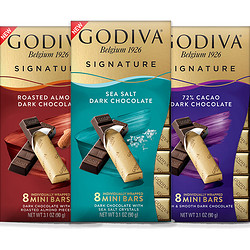 GODIVA 歌帝梵 扁桃仁+海盐+72%可可组合巧克力条90g*3盒